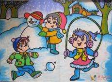 72幅关于冬天和雪人的儿童画画大全