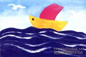 儿童学画画教程-小帆船的画法