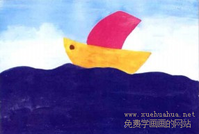 儿童学画画教程-小帆船的画法