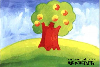 儿童学画画教程-苹果树