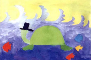 小乌龟水粉儿童画教程
