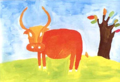 儿童学画画教程:老黄牛水粉画