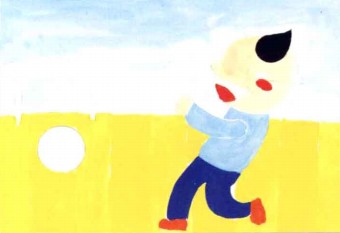 儿童学画画教程-踢足球水粉画