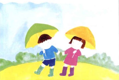 儿童学画画教程:下雨天