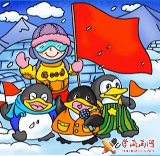 可爱的企鹅儿童画(1)