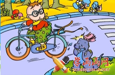 骑自行车的人儿童画(1)
