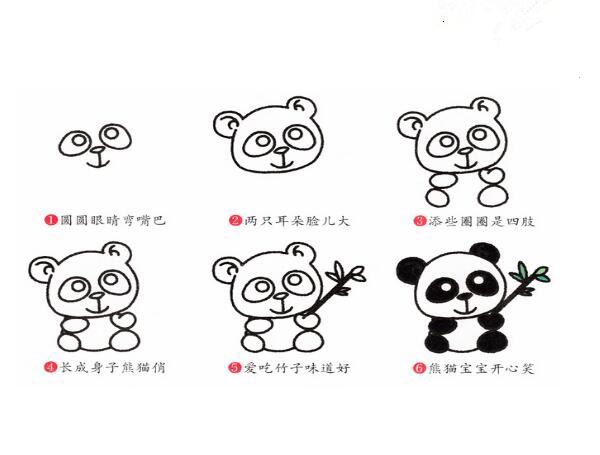 熊猫绘画一步一步图片