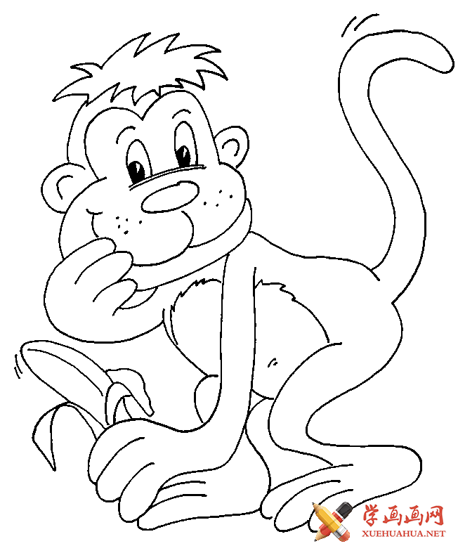 卡通猴子图片_猴子简笔画图片