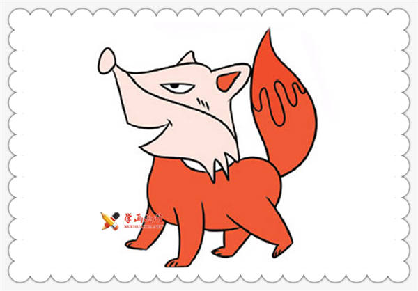 16幅小狐狸卡通彩色简笔画图片