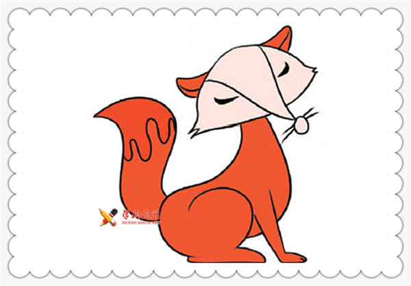 16幅小狐狸卡通彩色简笔画图片