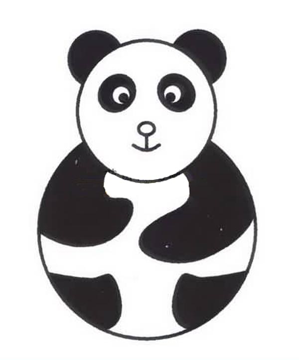 熊猫的眼睛 简笔画图片