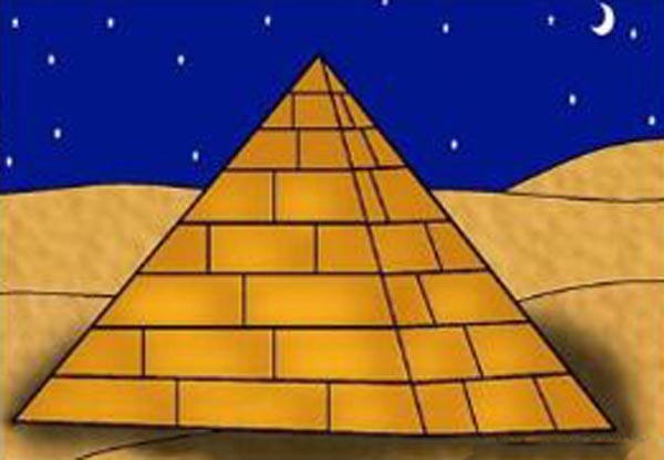 六步骤教你埃及金字塔简笔画图解教程
