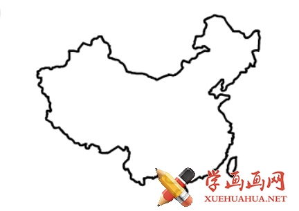 简笔画教程：中国地图简笔画图片【动画步骤】