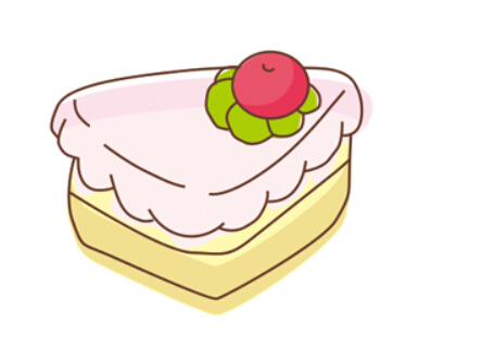 樱桃三角蛋糕简笔画图片