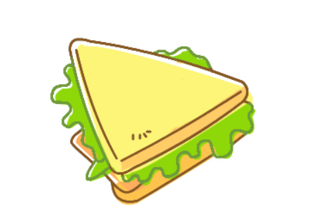 儿童食品简笔画,三明治的简单画法