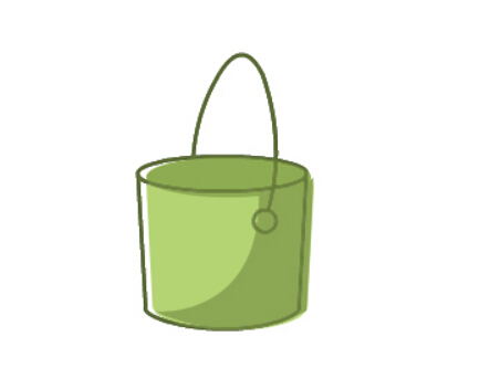 水桶简笔画画法儿童画一个绿色的水桶