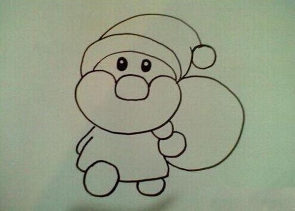 可爱的圣诞老人儿童画简笔画教程
