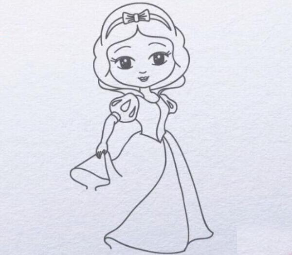 白雪公主简笔画怎么画?