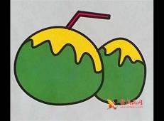 水果简笔画-椰子的画法