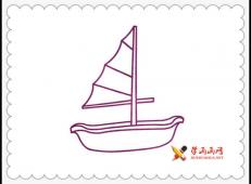 小帆船简笔画法