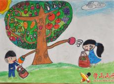 儿童科幻画，神奇的果树