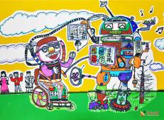 儿童科幻画《护理机器人》