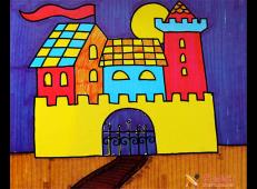 幼儿水彩画心中的城堡