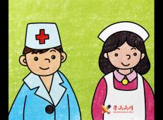 儿童油画棒，医生和护士