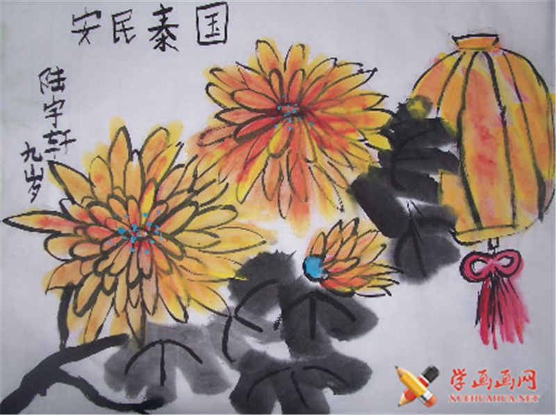 儿童中国画欣赏,秋意浓菊花开