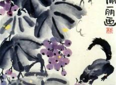儿童中国画，美味的紫晶葡萄