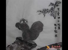儿童画可爱的小松鼠，中国画小松鼠