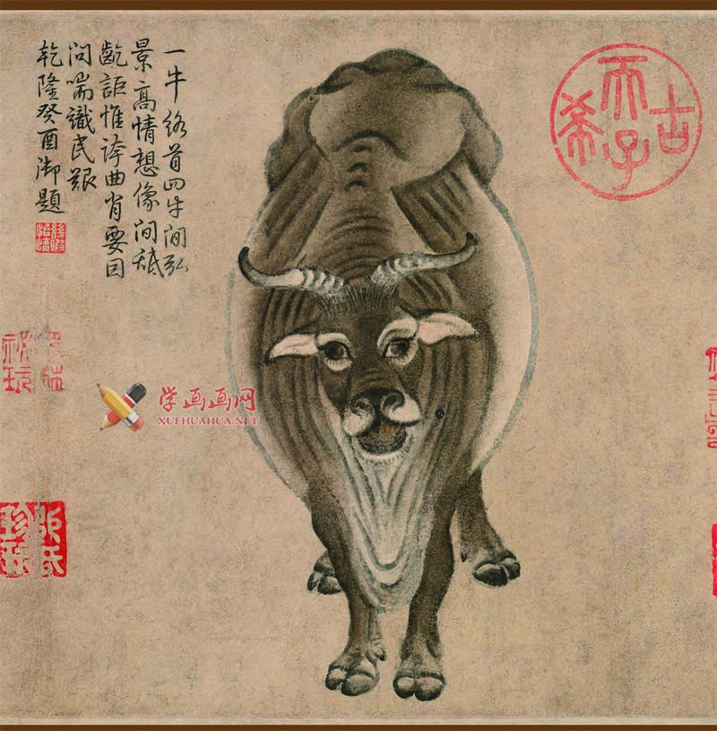 《五牛图》高清图片_中国最早的纸上画作《五牛图》赏析