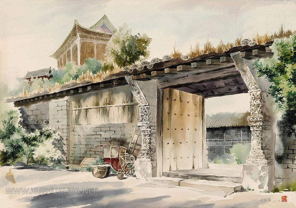 中国水彩画之父李剑晨水彩画风景4幅欣赏