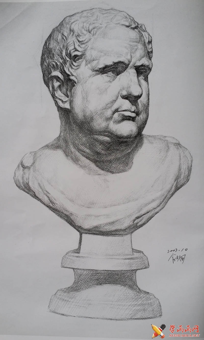 罗马王石膏像素描图片