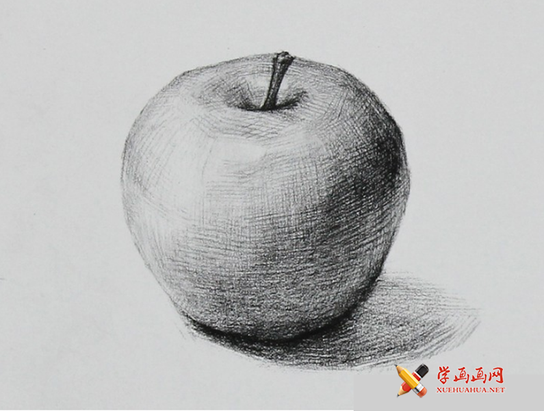 素描静物:苹果素描图解步骤教程