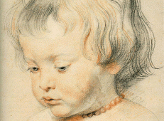 鲁本斯素描画高清图片《小孩头像》