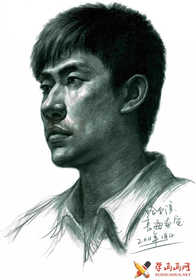 优秀素描头像作品集_高清临摹素描图片