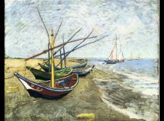 梵高作品《在圣马迪拉莫海边的渔船》赏析