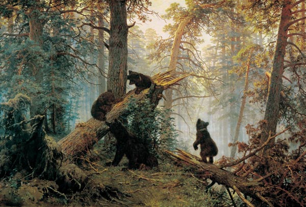 伊万·希什金世界名画《在松林》油画高清作品欣赏