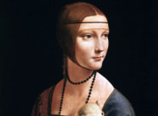 抱貂女郎_达芬奇仅有的四幅女性肖像画《抱貂女郎》高清图片