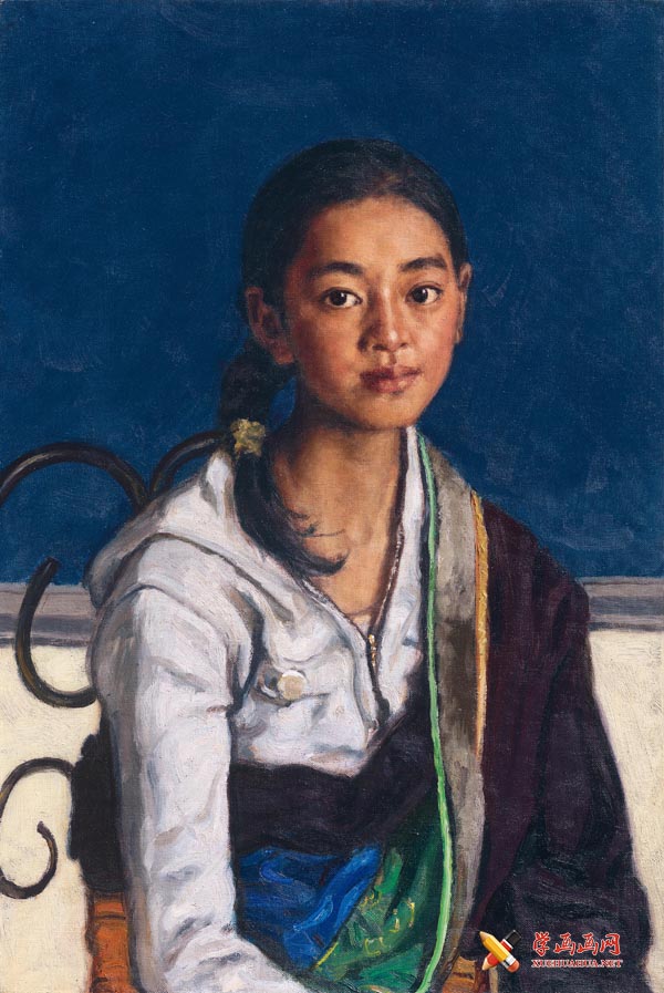杨飞云——甘南藏族女孩油画高清作品赏析