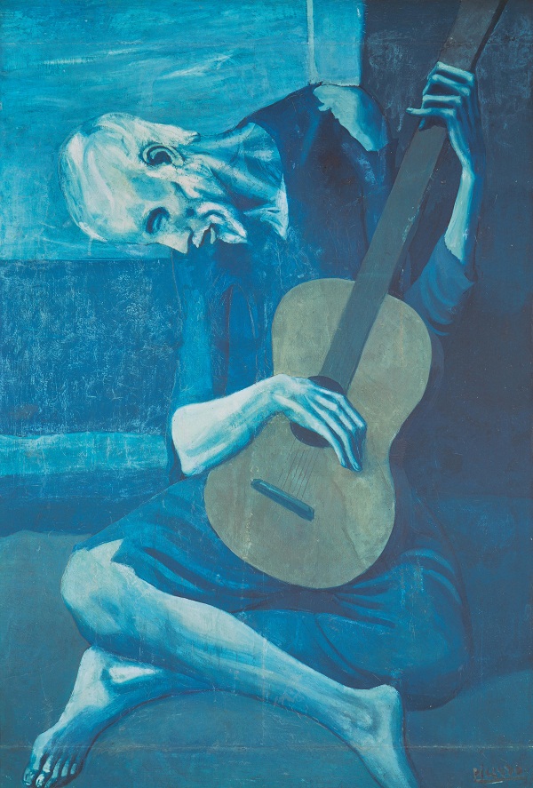 【国外油画】毕加索《弹吉他的失明老人》高清图片欣赏
