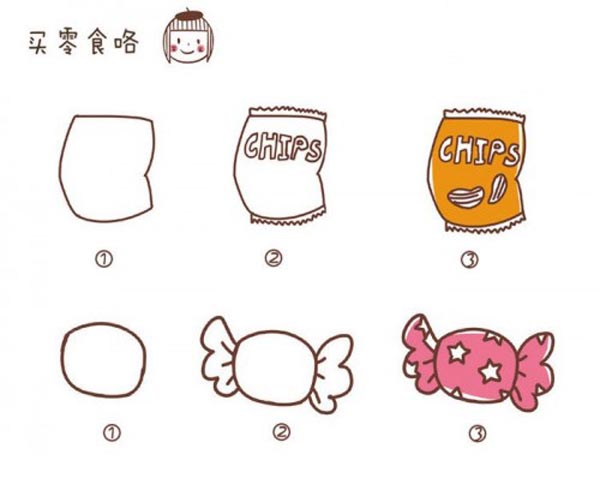 简笔画：美味零食糖果简易画法怎么画