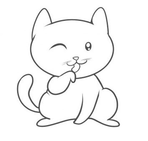 一张图教你调皮小猫简笔画怎么画?