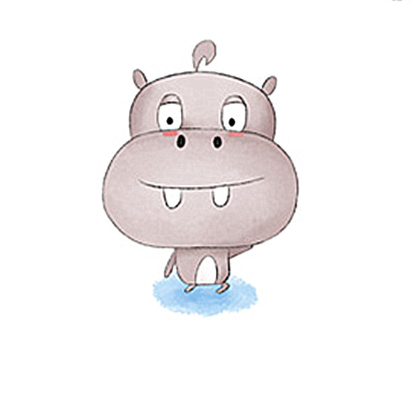 简笔画动物：6步为你带来一只憨憨的河马简笔画图片