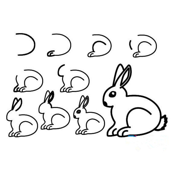 一张图教你小白兔简笔画