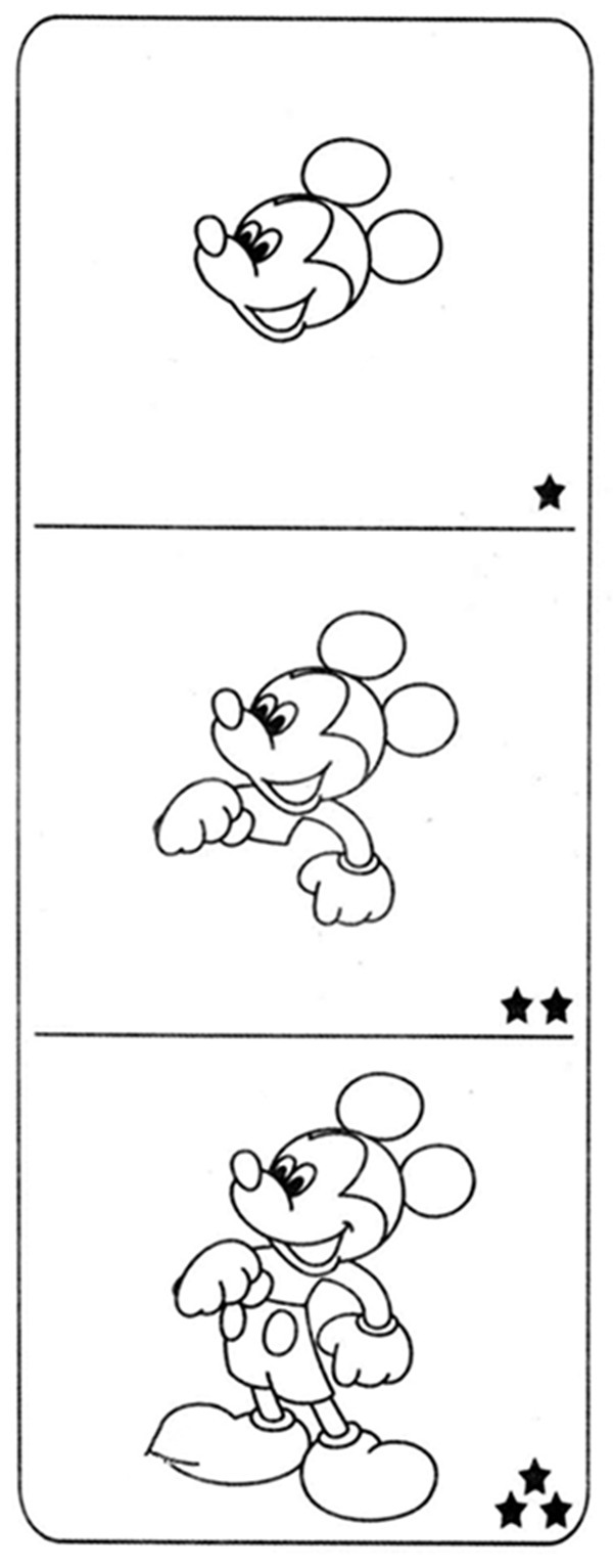 米老鼠全身简笔画步骤图片
