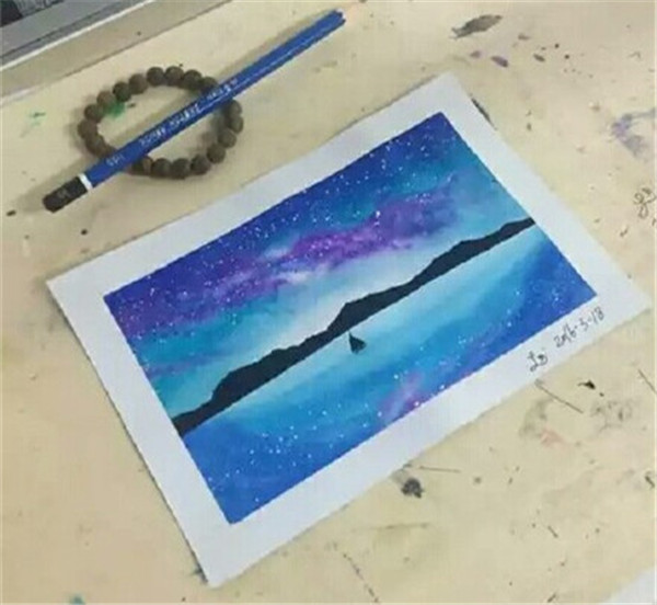 水彩画简单画星空怎么画？