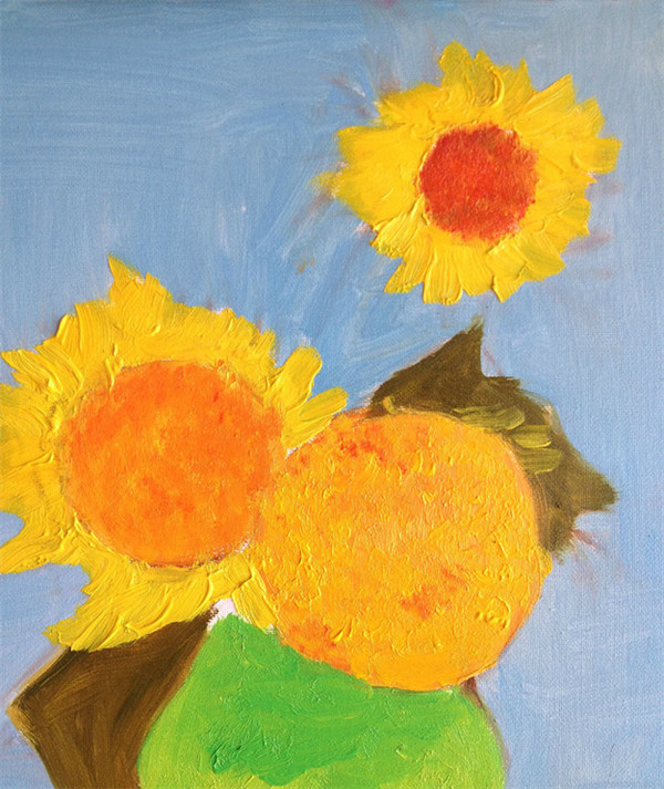 油画向日葵的画法教程
