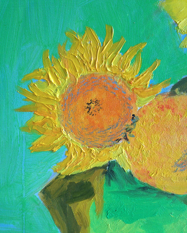 油画向日葵的画法教程